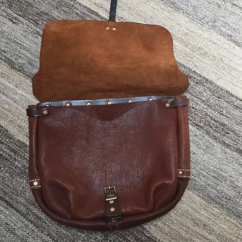 Mail bag leather brown vintage